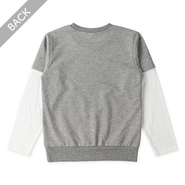裏毛袖ロゴレイヤード風長袖Tシャツ