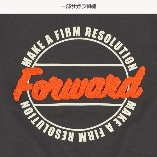 裏毛サガラ胸ロゴレイヤード風長袖Tシャツ