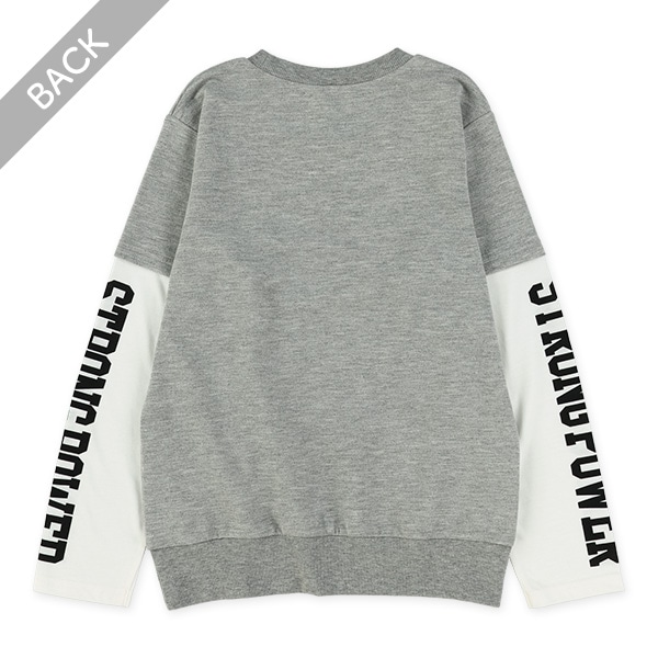 裏毛袖ロゴレイヤード風長袖Tシャツ