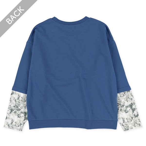 裏毛袖タイダイレイヤード風長袖Tシャツ