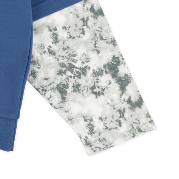 裏毛袖タイダイレイヤード風長袖Tシャツ