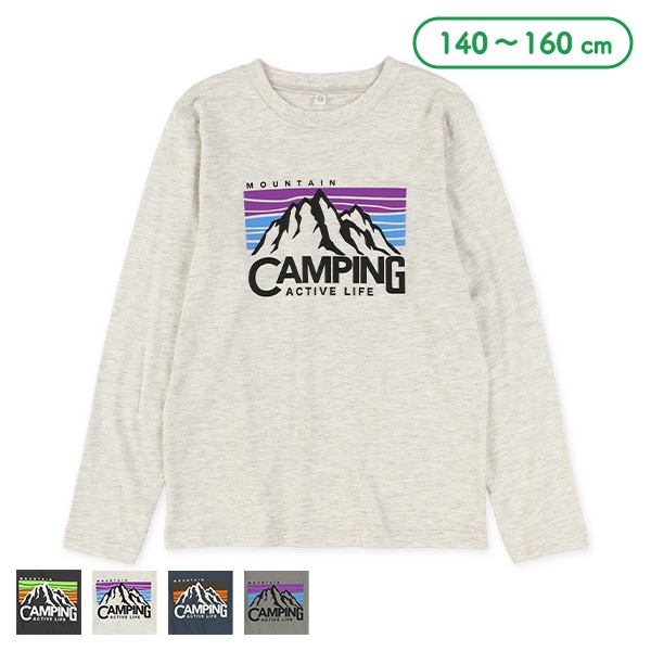 山柄長袖Tシャツ