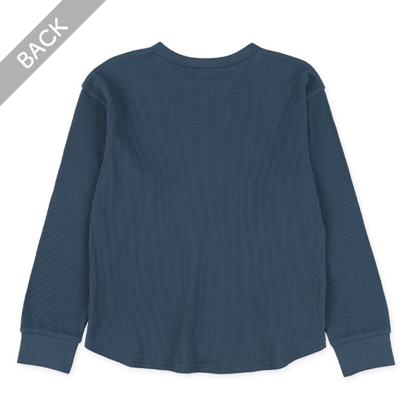ワッフル袖リブ長袖Tシャツ