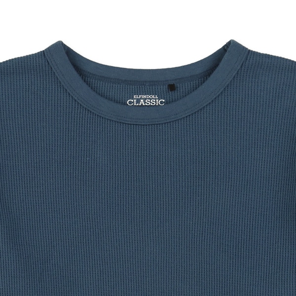 ワッフル袖リブ長袖Tシャツ