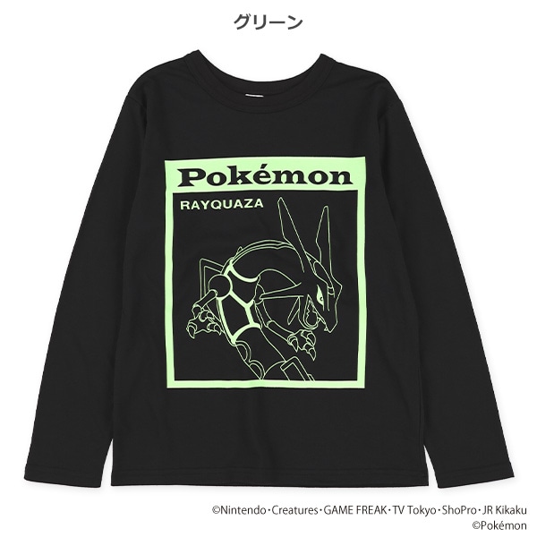 単色プリント長袖Tシャツ（ポケモン）