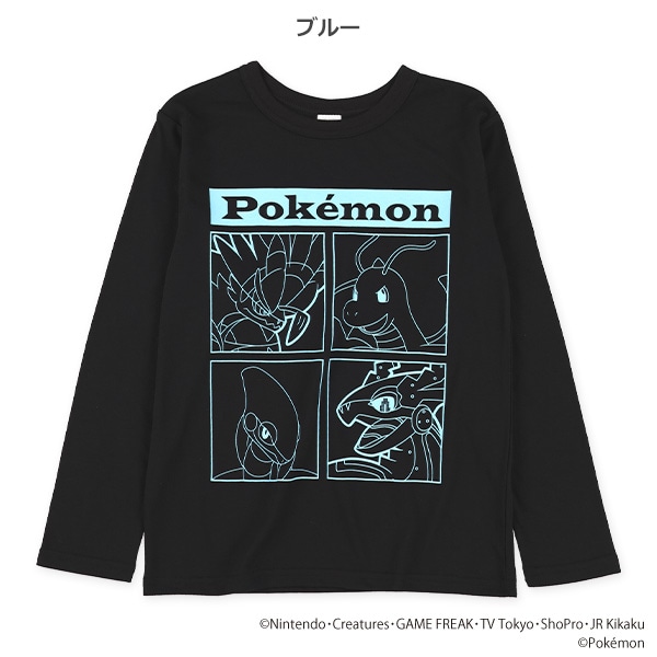 単色プリント長袖Tシャツ（ポケモン）