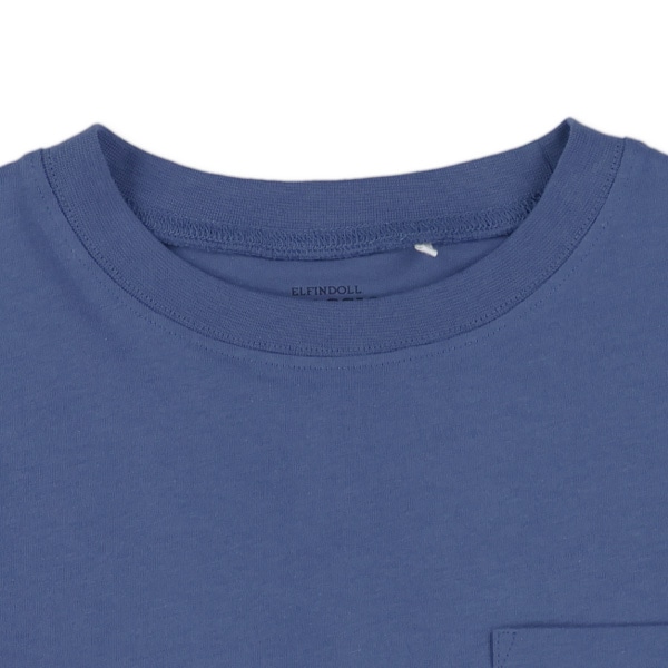 袖レイヤード風胸ポケット付き長袖Tシャツ（ブラック・ベージュ・グリーン・ブルー）