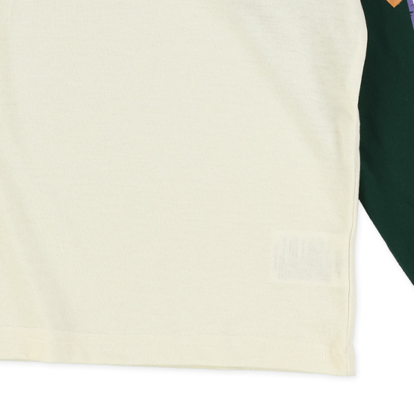 袖ワッペン風プリントラグラン長袖Tシャツ