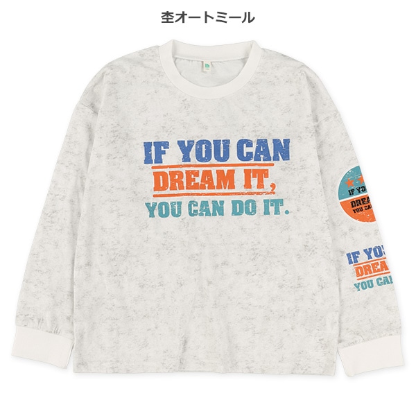 ピグメント風胸プリント長袖Tシャツ