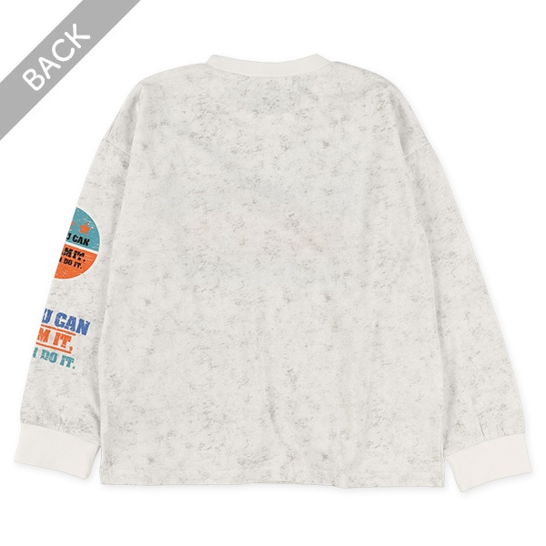 ピグメント風胸プリント長袖Tシャツ