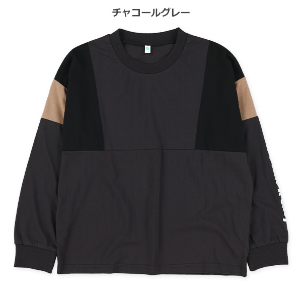 切り替え袖ロゴ長袖Tシャツ