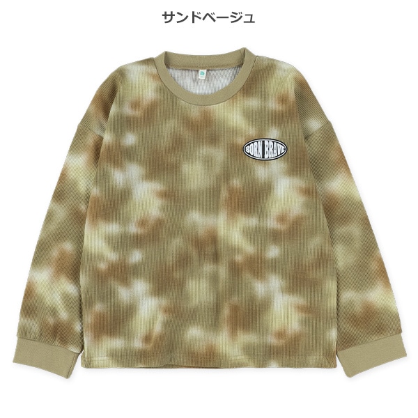 タイダイ風ワッフル長袖Tシャツ