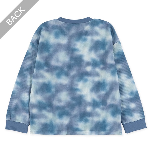 タイダイ風ワッフル長袖Tシャツ