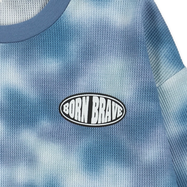 タイダイ風ワッフル長袖Tシャツ