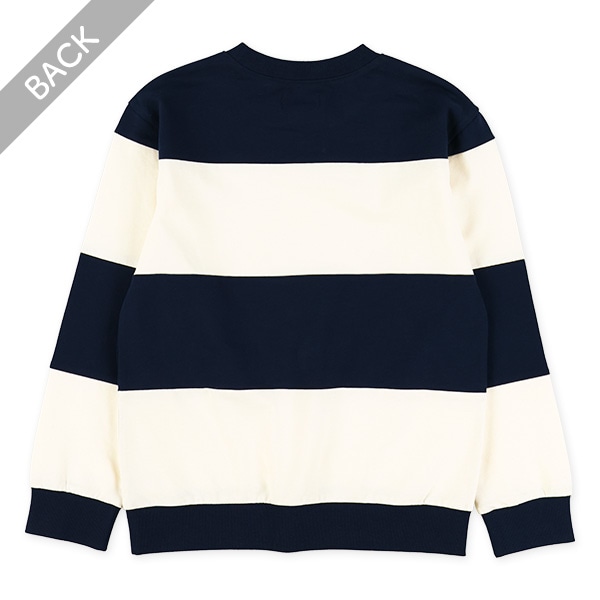 ミニ裏毛切り替えボーダー薄手トレーナー