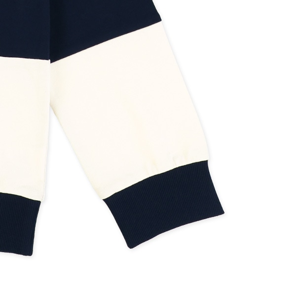 ミニ裏毛切り替えボーダー薄手トレーナー