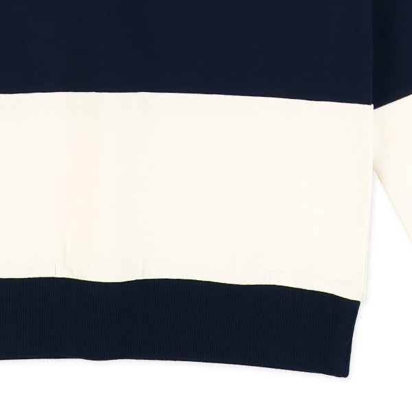 ミニ裏毛切り替えボーダー薄手トレーナー