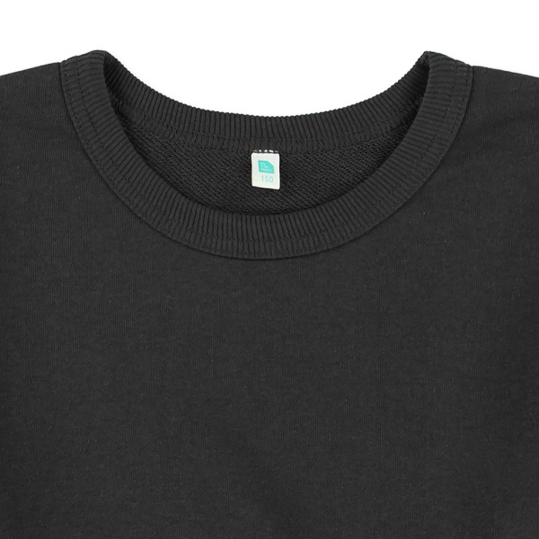 裏毛袖ボーダーレイヤード風トレーナー