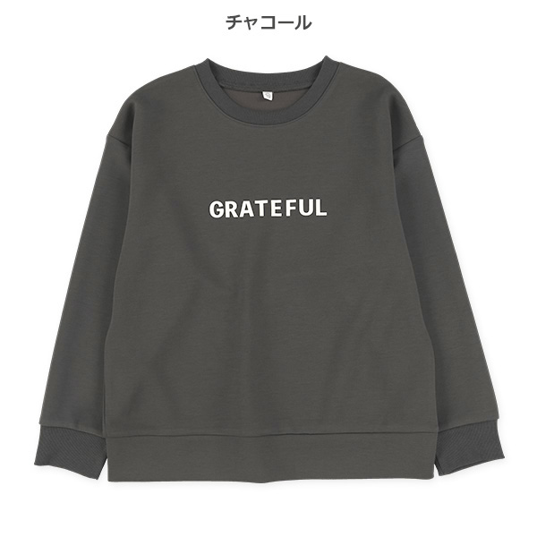 ダブルフェイス胸ロゴトレーナー