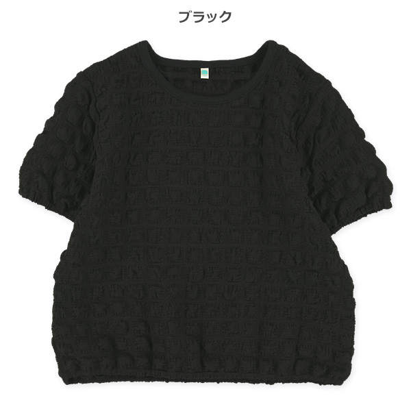 ポップコーン半袖ブラウス