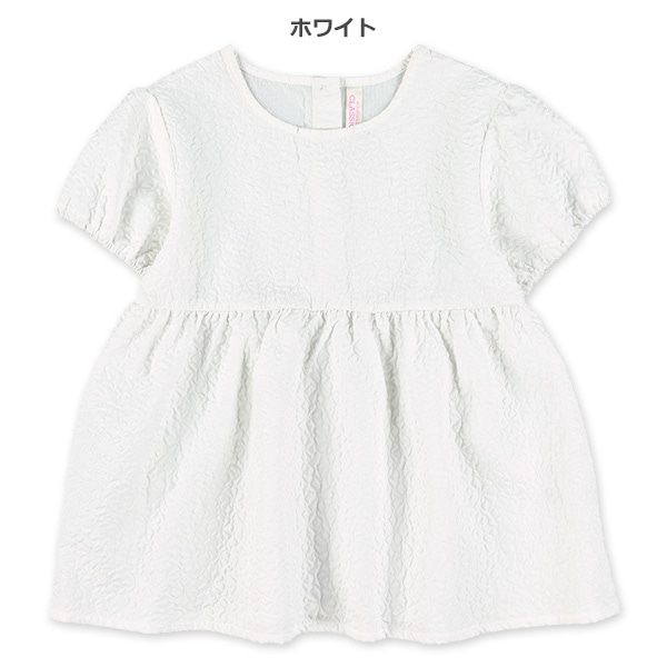 ふくれジャガード半袖ブラウス