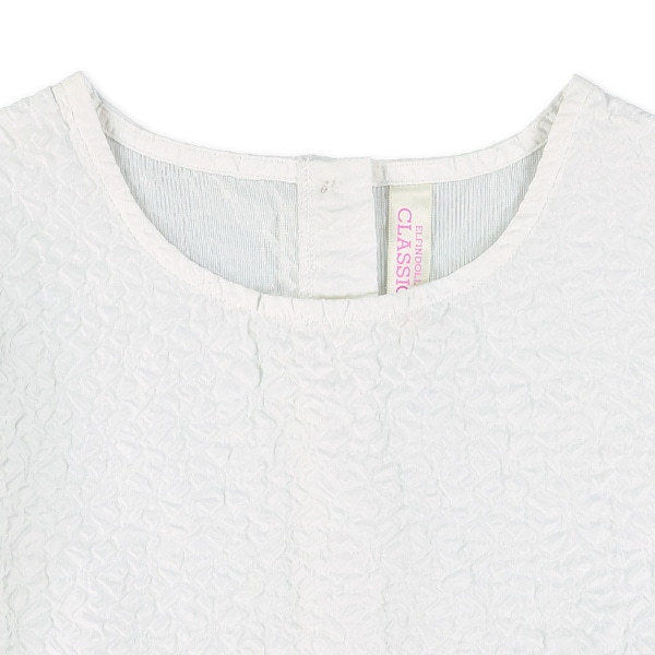 ふくれジャガード半袖ブラウス