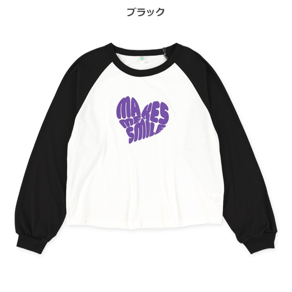 ラグランハートロゴ長袖Tシャツ
