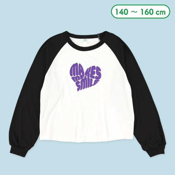 ラグランハートロゴ長袖Tシャツ