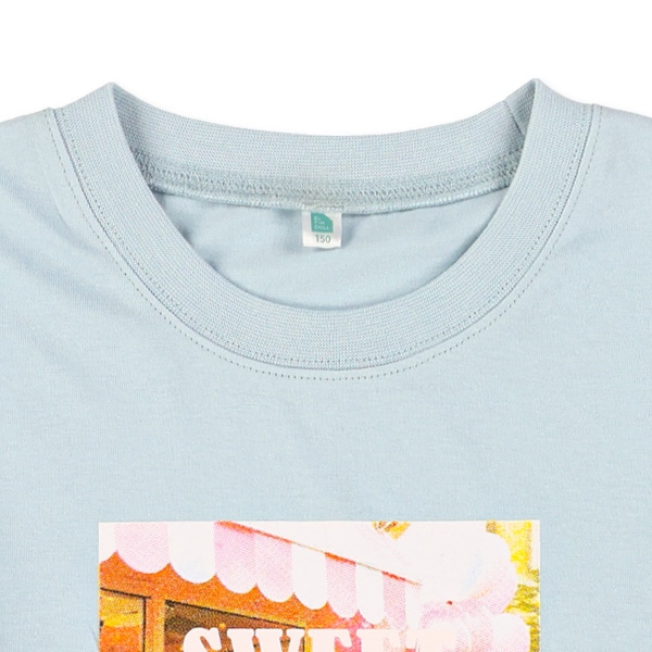 転写プリント胸ロゴ長袖Tシャツ