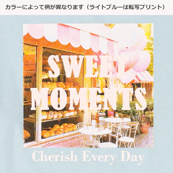 転写プリント胸ロゴ長袖Tシャツ