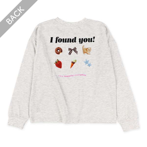 前後転写プリント長袖Tシャツ