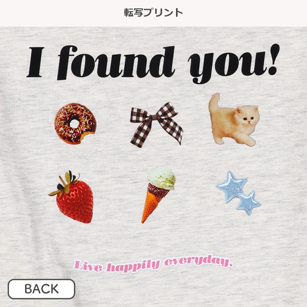 前後転写プリント長袖Tシャツ