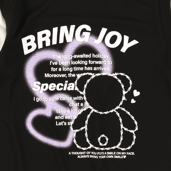 レイヤード風くま柄半袖Tシャツ