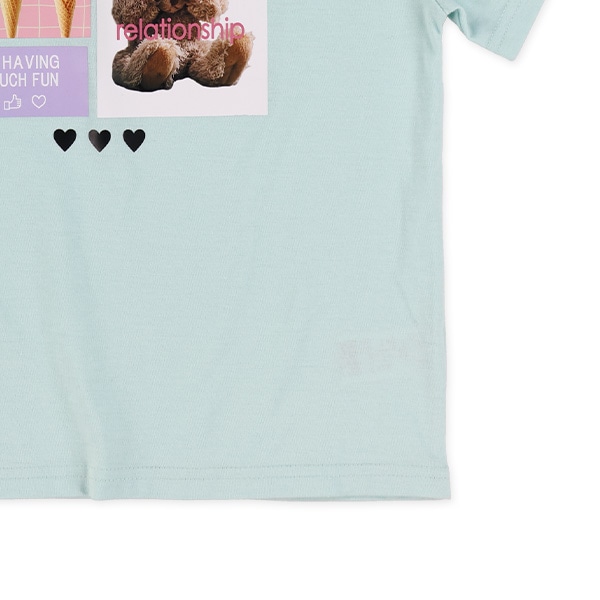 肩ファスナー半袖Tシャツ