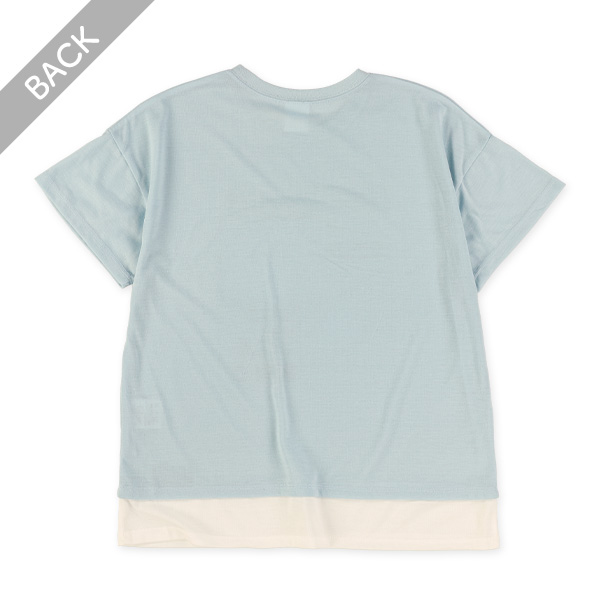 レイヤード風エモ系転写半袖Tシャツ