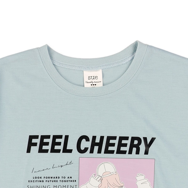 レイヤード風エモ系転写半袖Tシャツ