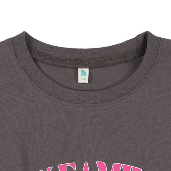 クロップド丈ねこ転写プリントワイド半袖Tシャツ