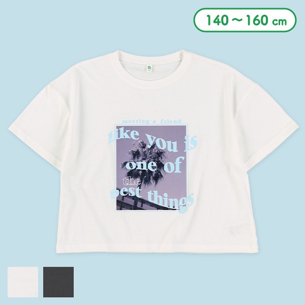 クロップド丈風景転写プリントワイド半袖Tシャツ | 西松屋