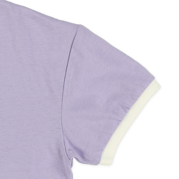 クロップド丈箔プリントロゴリンガーワイド半袖Tシャツ