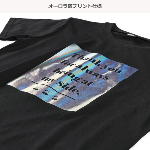 オーロラ箔プリント半袖Tシャツ