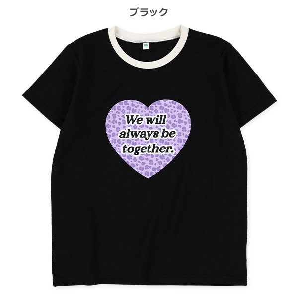 ヒョウ柄ロゴ・ハート半袖Tシャツ