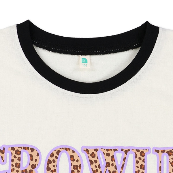 ヒョウ柄ロゴ・ハート半袖Tシャツ