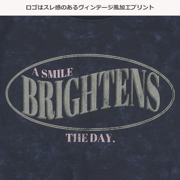 クロップド丈ピグメント風ロゴ半袖Tシャツ