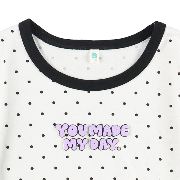 ドット総柄クロップド半袖Tシャツ