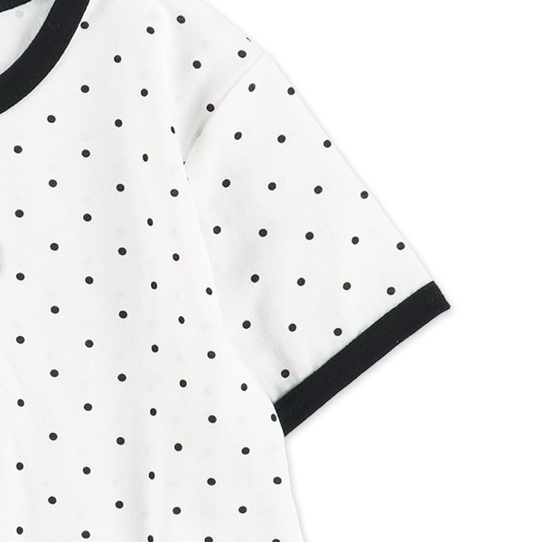 ドット総柄クロップド半袖Tシャツ