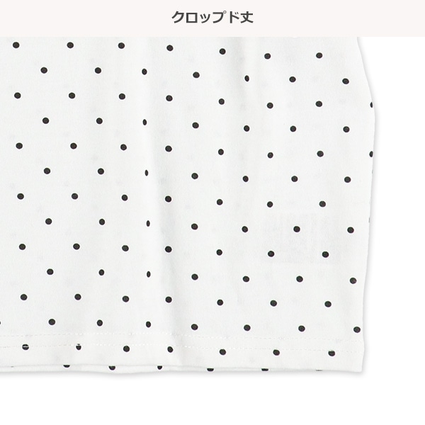 ドット総柄クロップド半袖Tシャツ