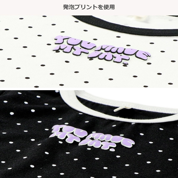 ドット総柄クロップド半袖Tシャツ