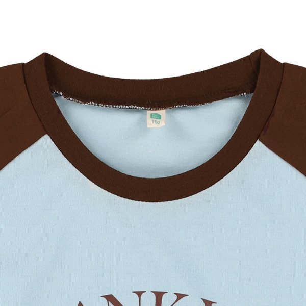 蝶ロゴ配色ラグラン半袖Tシャツ