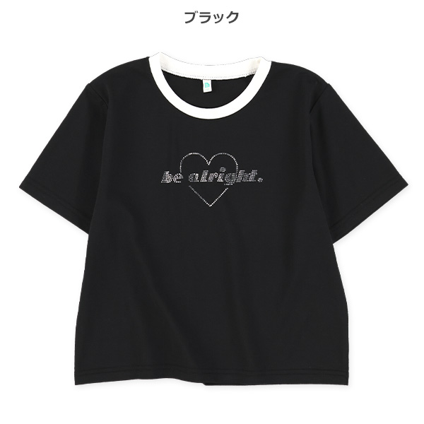 ラインストーンロゴ半袖Tシャツ