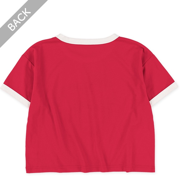 リンガーハートロゴショート丈半袖Tシャツ